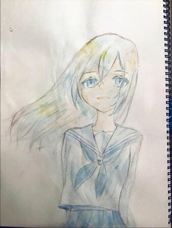 青白セーラー服。白ロング